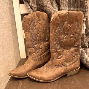 Coconuts Goucho Cowboy Boots Tan